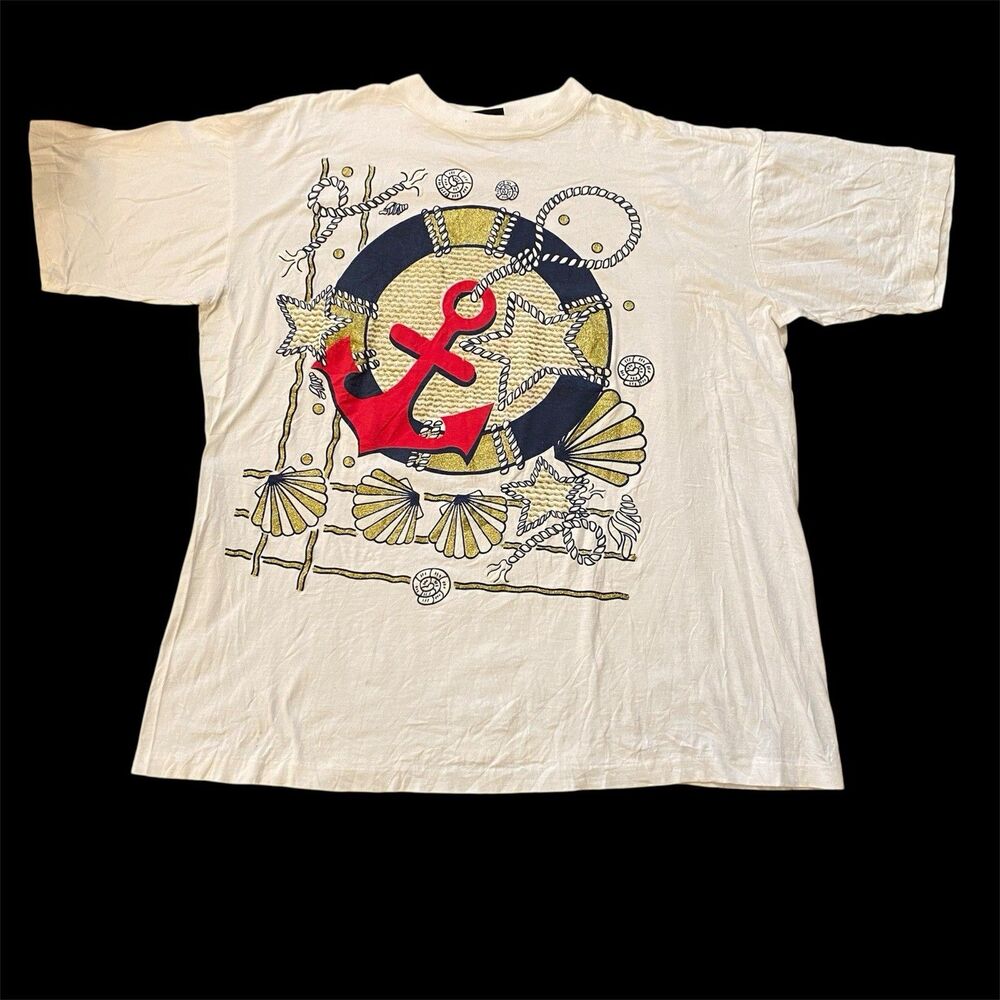 Galaxy by Harvic Women S/S Tee XXXL ANCHOR Nautical CruiseWear 100% Cotton NEW